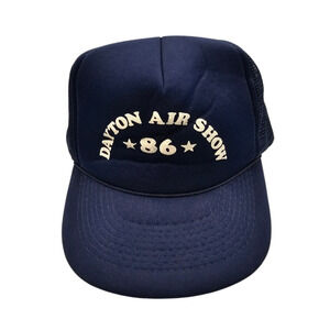 Vintage 1986 Dayton Air Show Snapback Trucker Hat Blue White